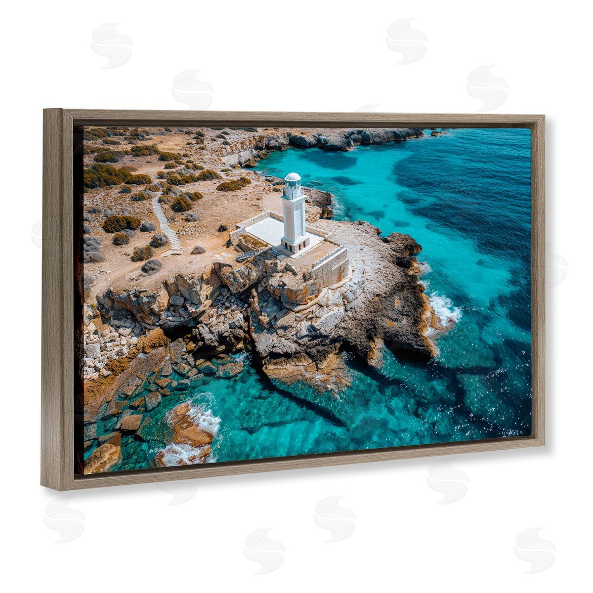 Don Schwartz Mediterranean Lighthouse Overlook Canvas Wall Art Print