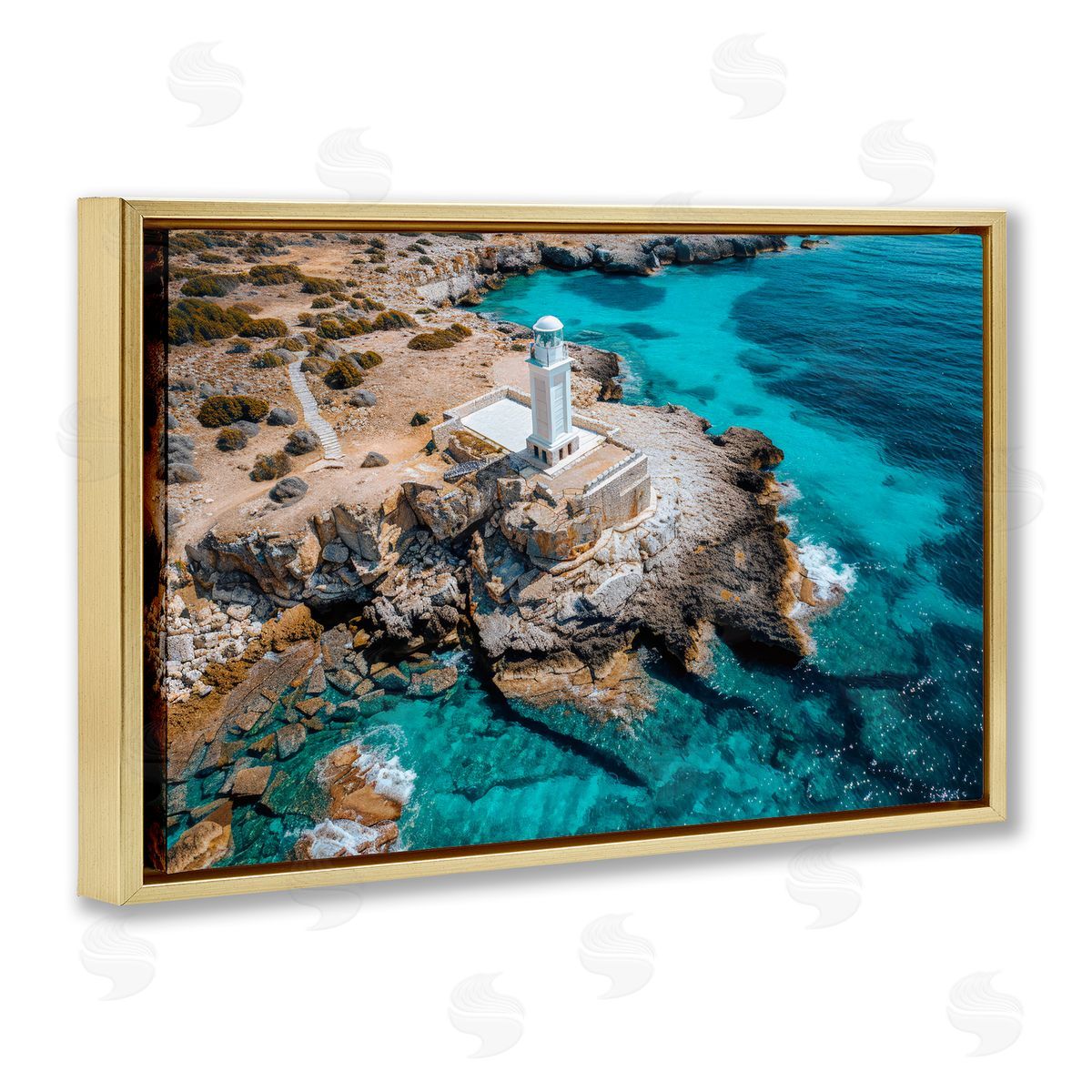 Don Schwartz Mediterranean Lighthouse Overlook Canvas Wall Art Print