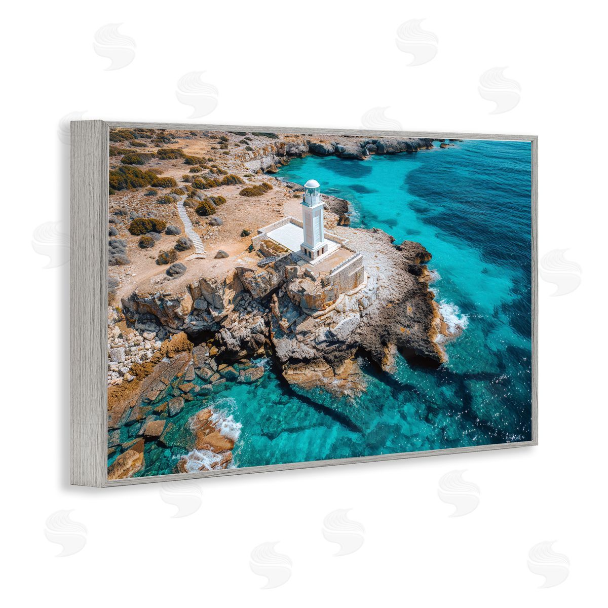 Don Schwartz Mediterranean Lighthouse Overlook Canvas Wall Art Print