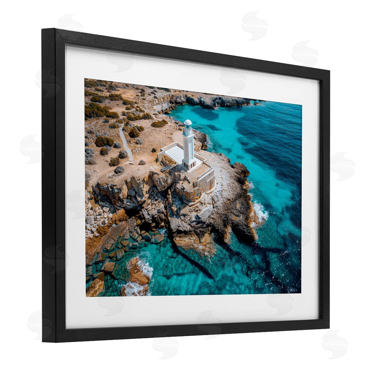 Don Schwartz Mediterranean Lighthouse Overlook Canvas Wall Art Print