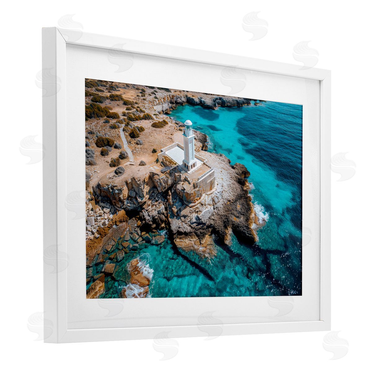 Don Schwartz Mediterranean Lighthouse Overlook Canvas Wall Art Print