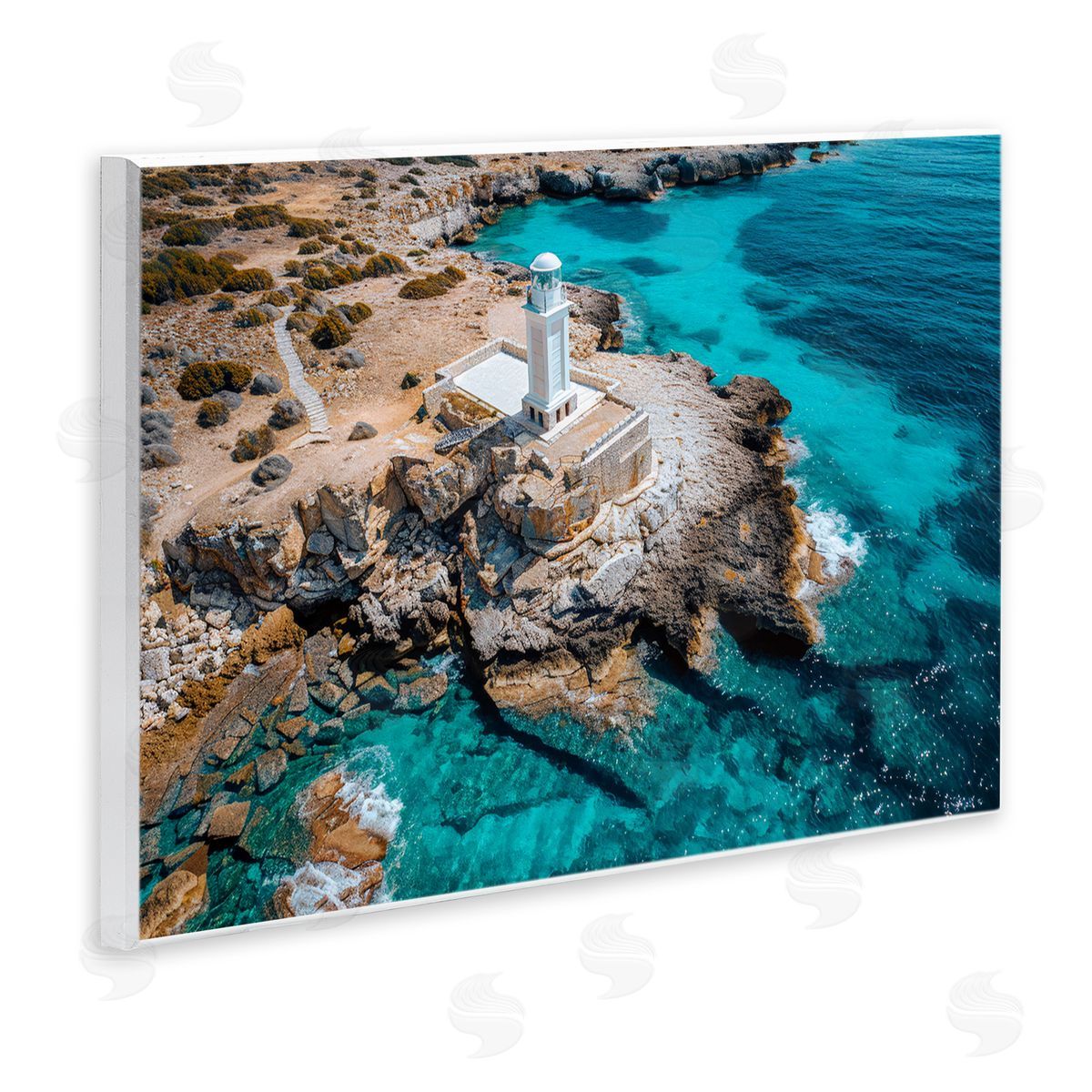 Don Schwartz Mediterranean Lighthouse Overlook Canvas Wall Art Print