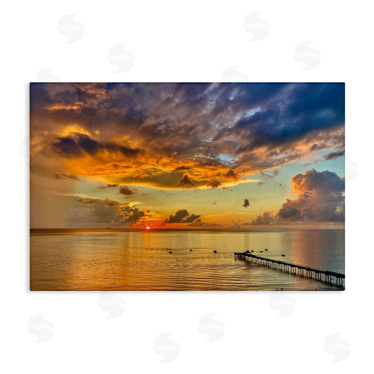 David Stahl Sunset and Ocean Clouds Canvas Wall Art Print