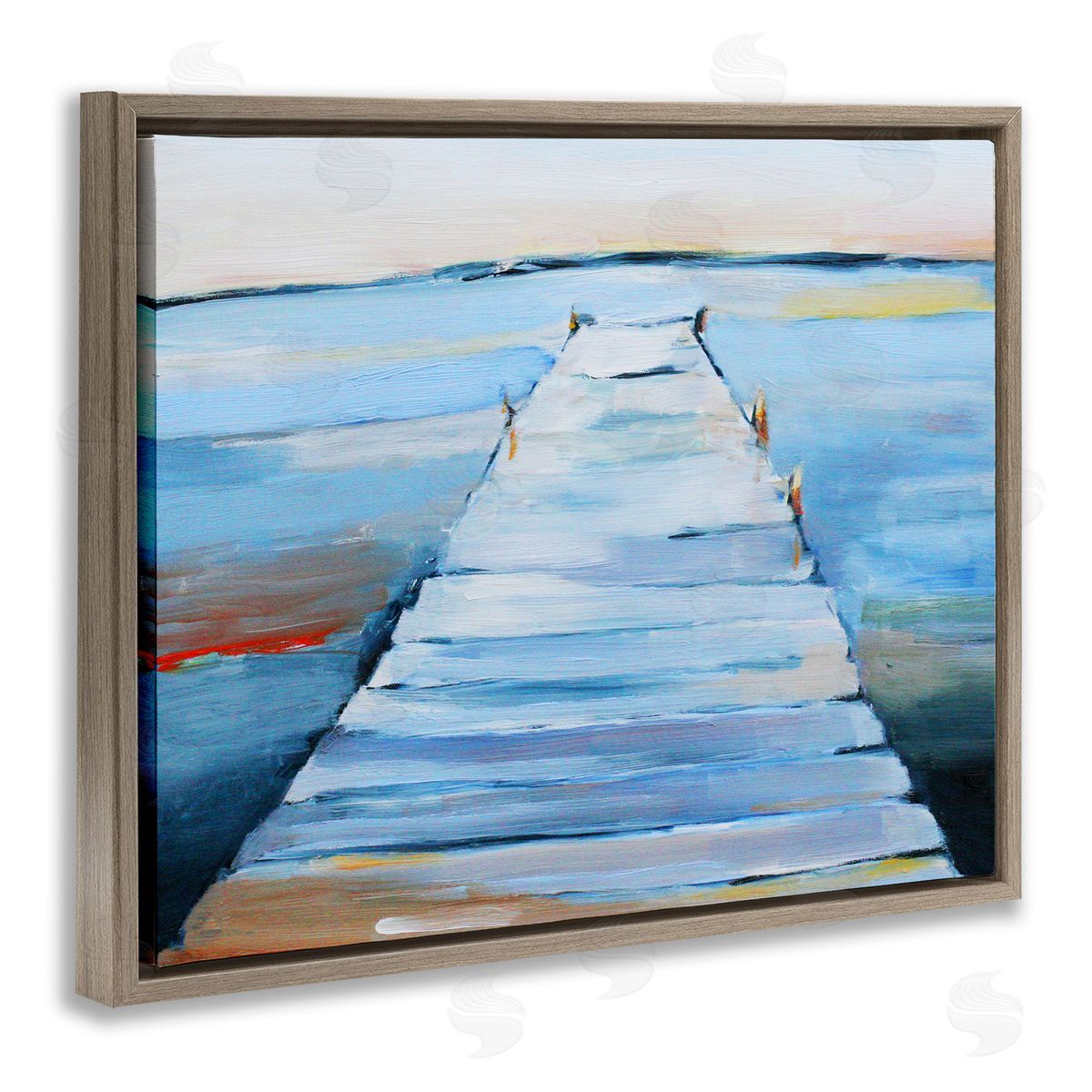 1x Wet Dock Seascape Canvas Wall Art Print