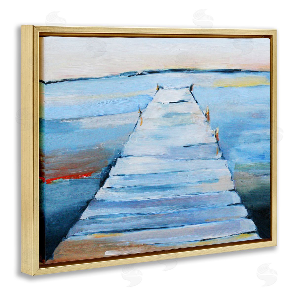 1x Wet Dock Seascape Canvas Wall Art Print