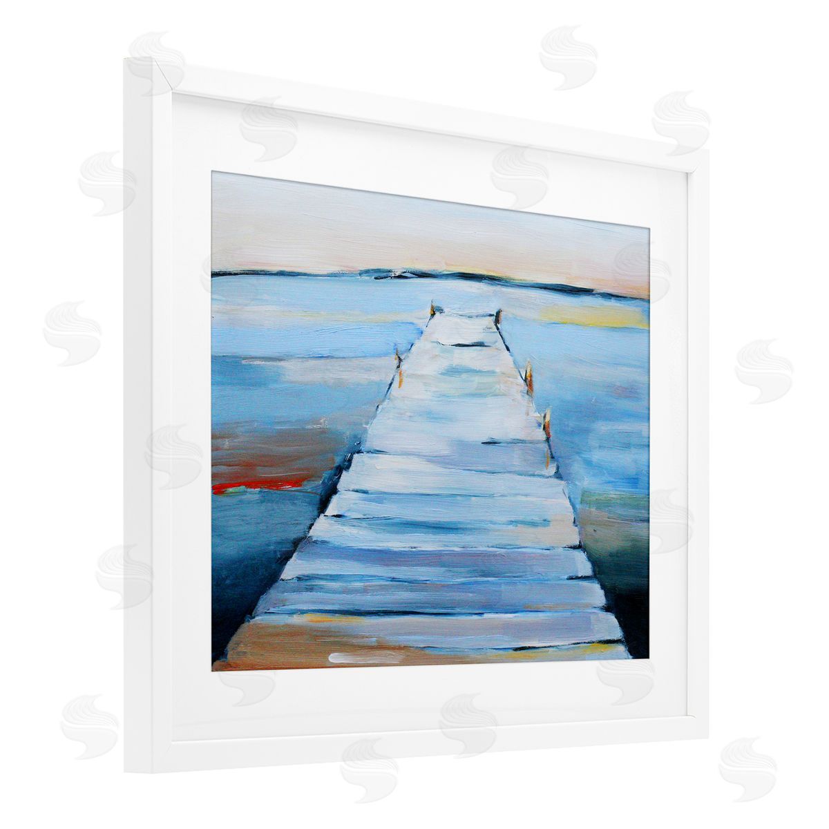 1x Wet Dock Seascape Canvas Wall Art Print