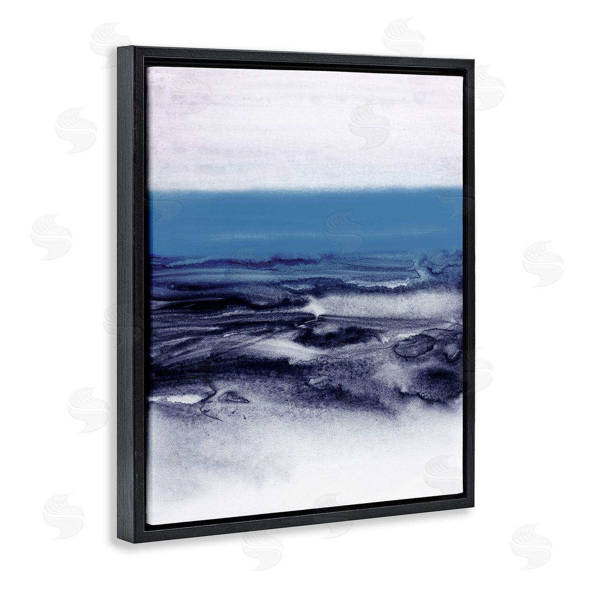 1x Watercolor Landscape in Blue Canvas Wall Art Print