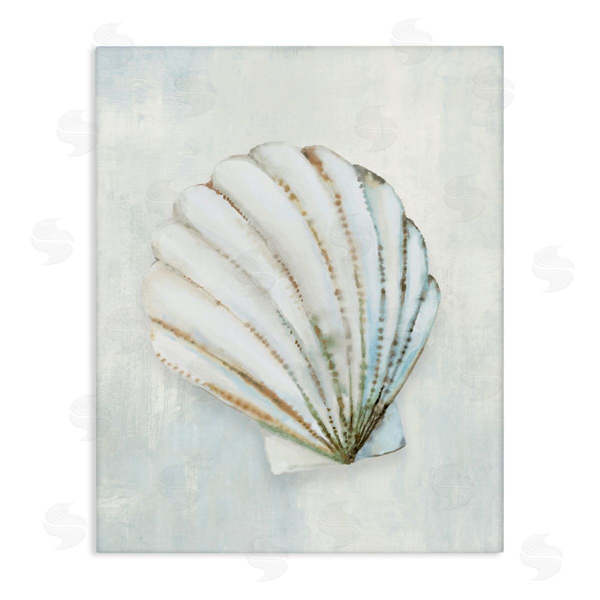 Hannah Dawson Grey Seashell Serenity Canvas Wall Art Print