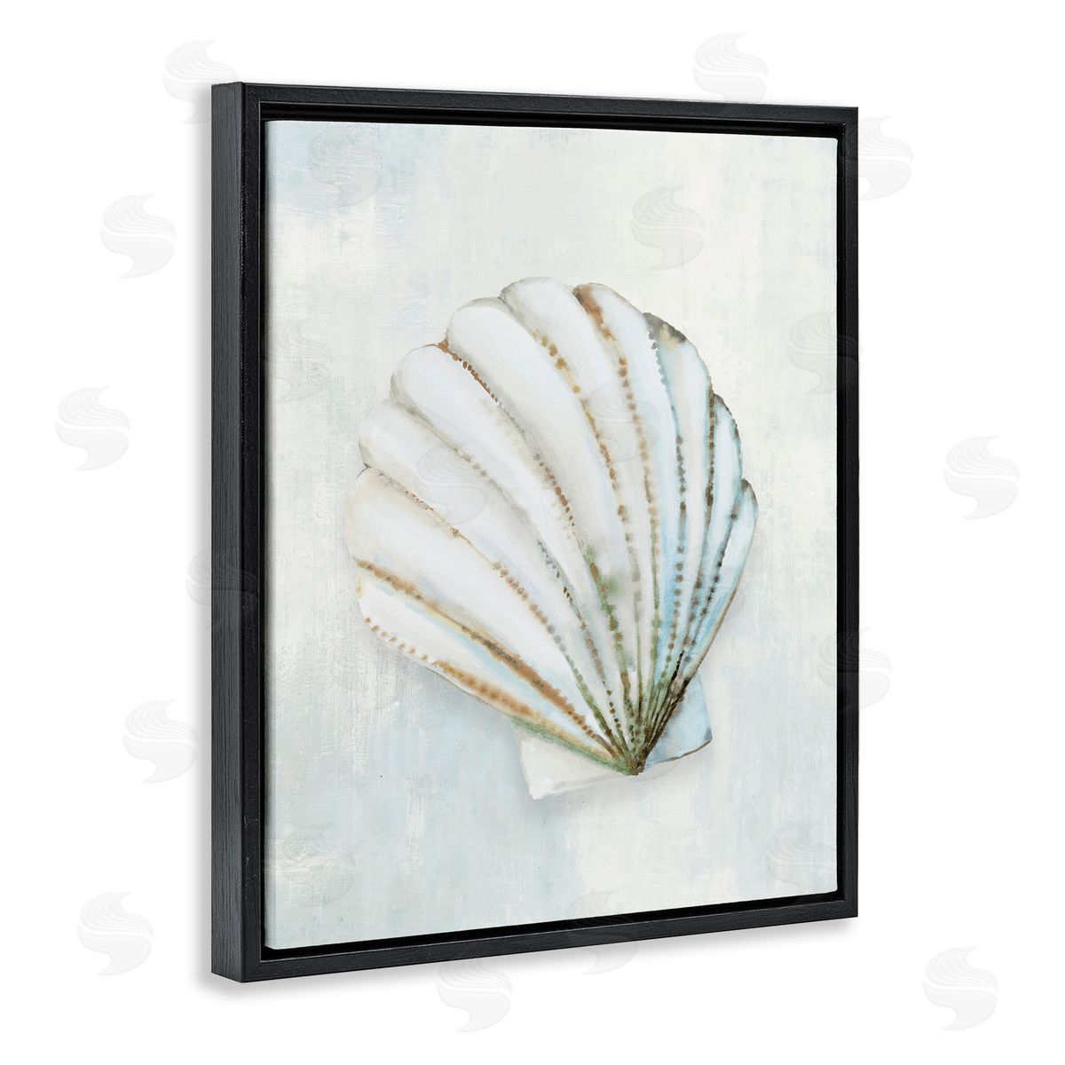 Hannah Dawson Grey Seashell Serenity Canvas Wall Art Print