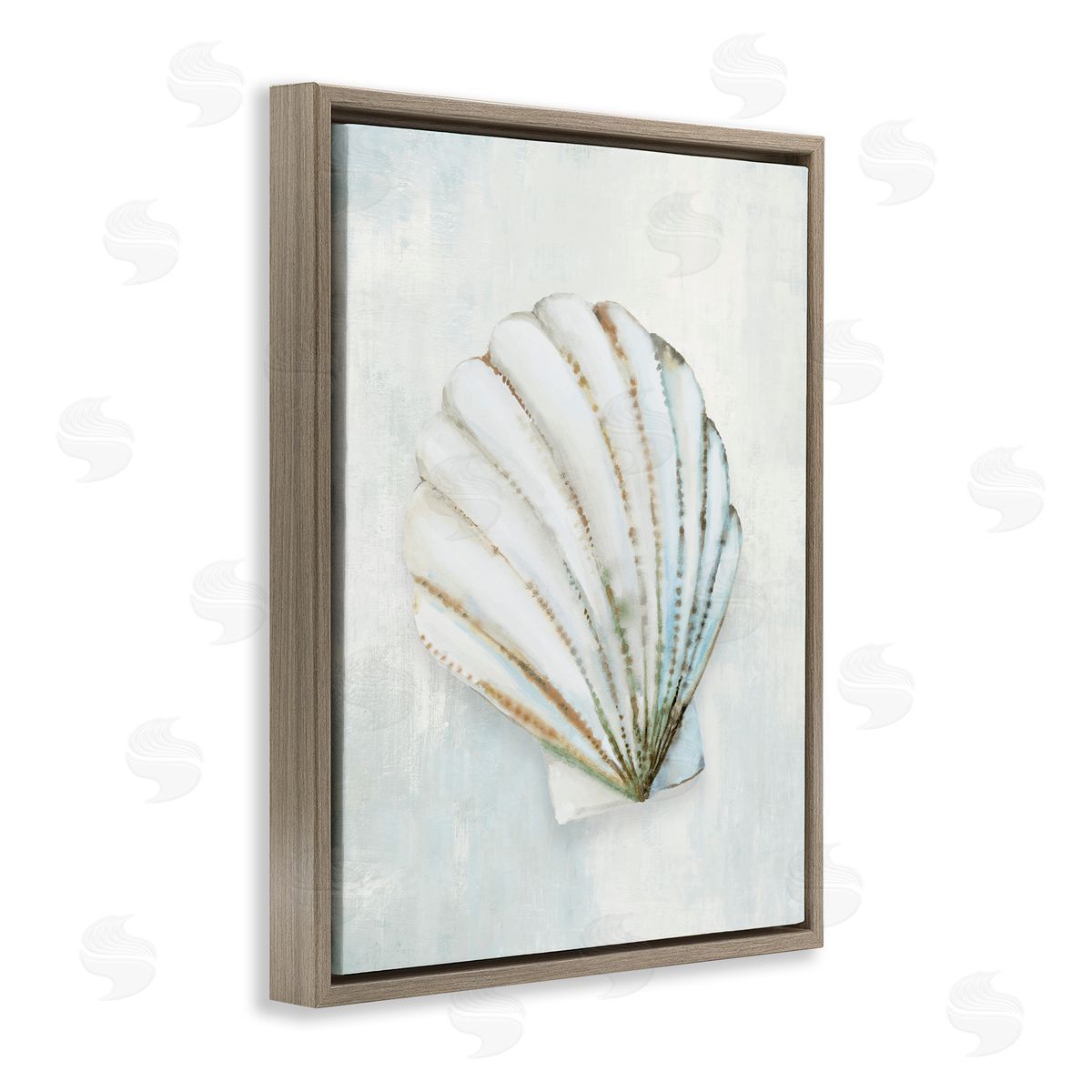Hannah Dawson Grey Seashell Serenity Canvas Wall Art Print