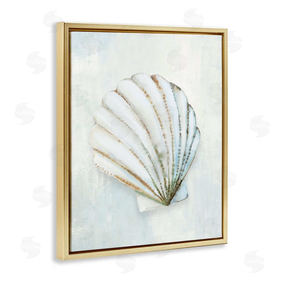 Hannah Dawson Grey Seashell Serenity Canvas Wall Art Print