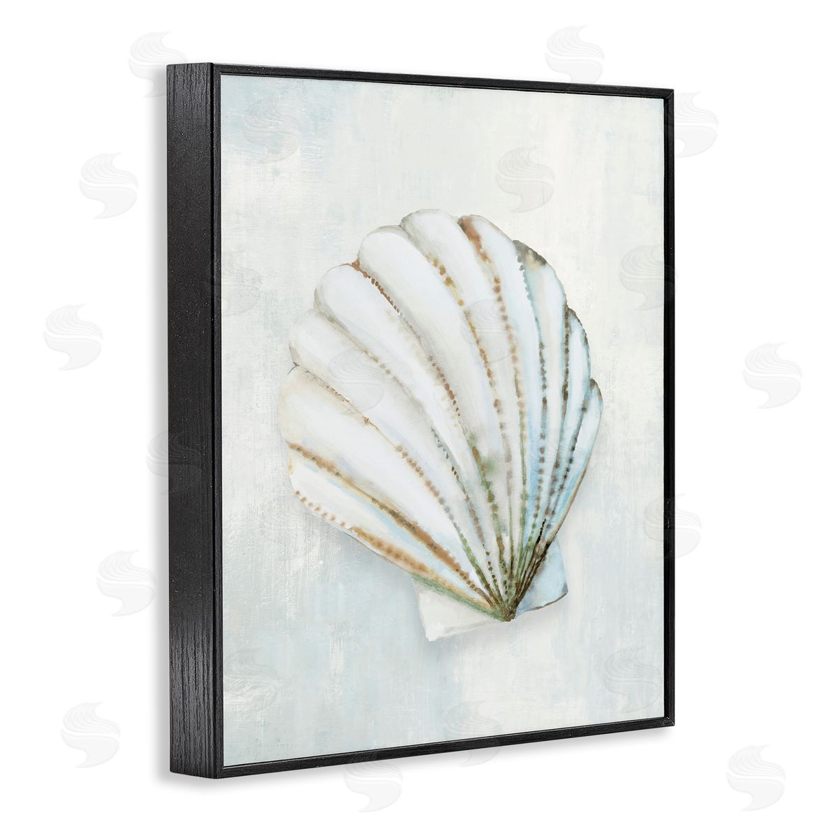 Hannah Dawson Grey Seashell Serenity Canvas Wall Art Print
