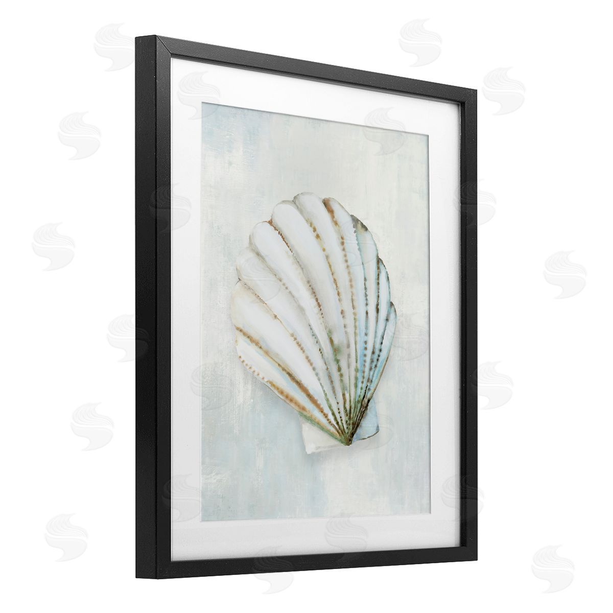 Hannah Dawson Grey Seashell Serenity Canvas Wall Art Print