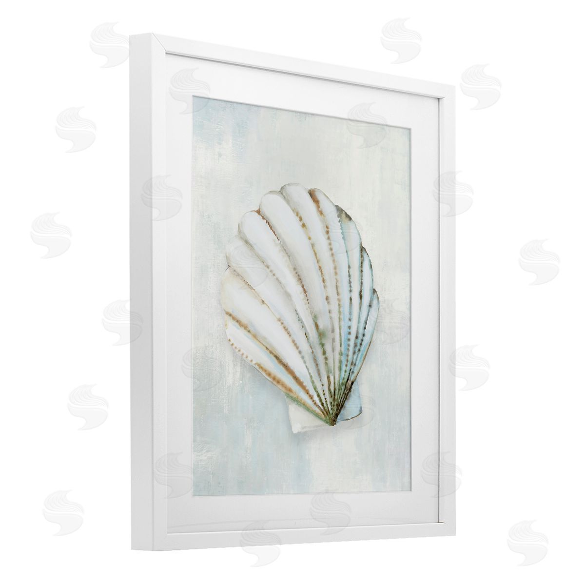 Hannah Dawson Grey Seashell Serenity Canvas Wall Art Print