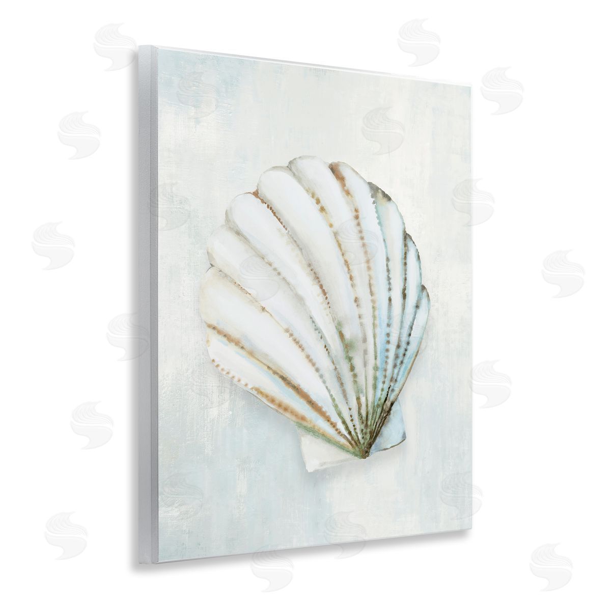 Hannah Dawson Grey Seashell Serenity Canvas Wall Art Print