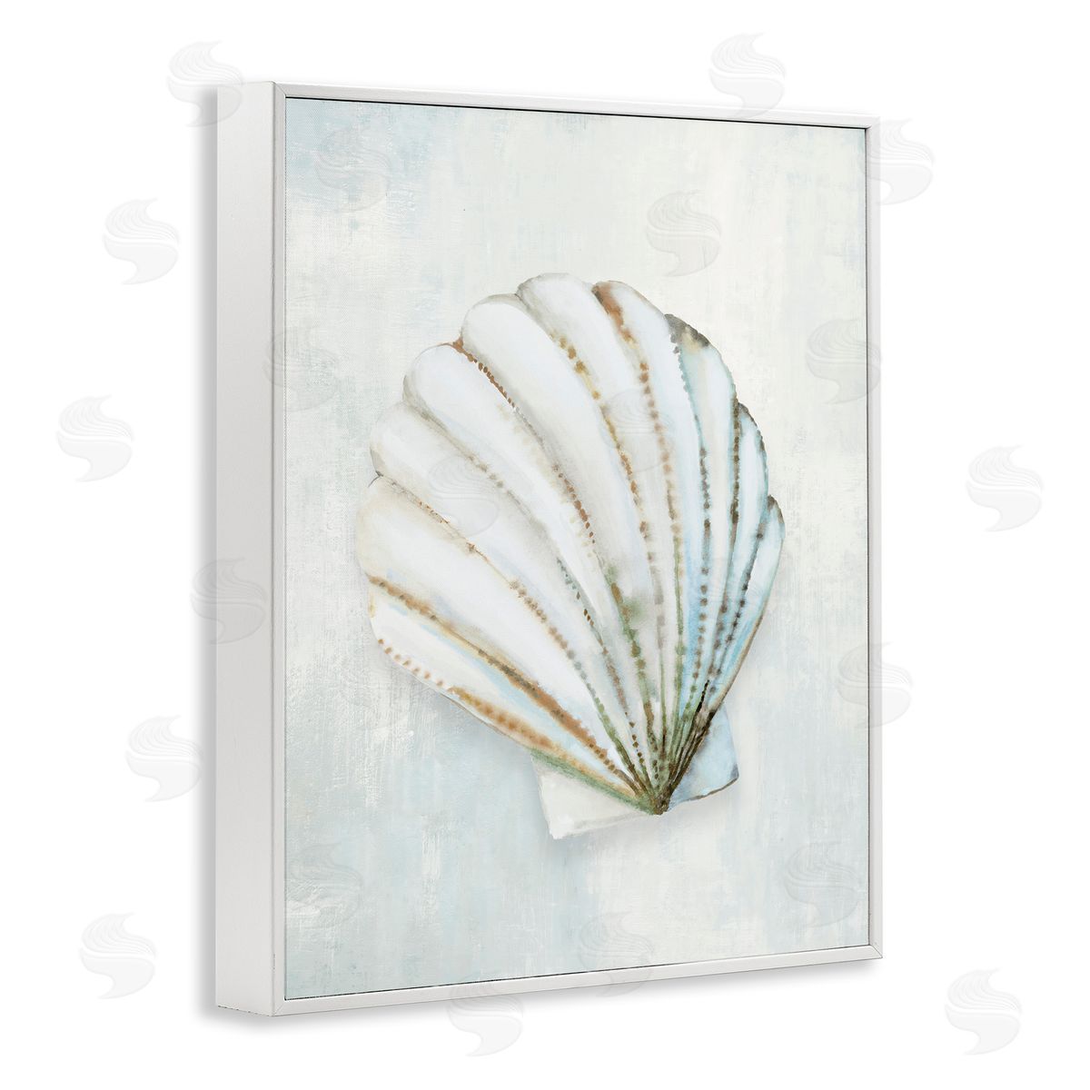 Hannah Dawson Grey Seashell Serenity Canvas Wall Art Print