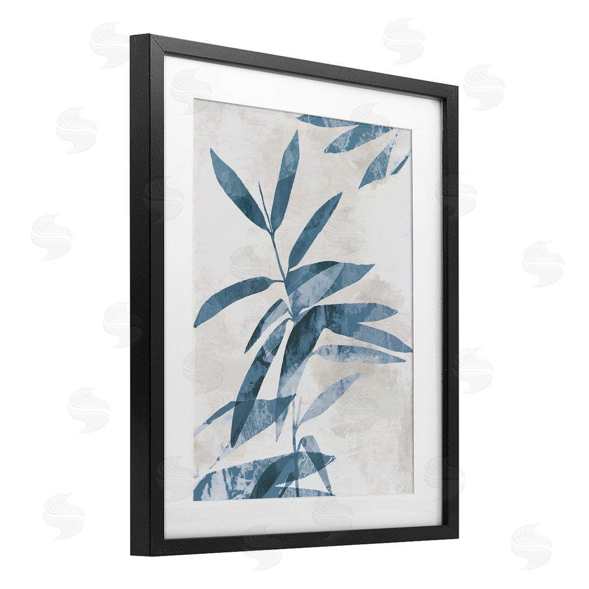 Aoibhne Hogan Blue Twilight Palm Leaves Canvas Wall Art Print