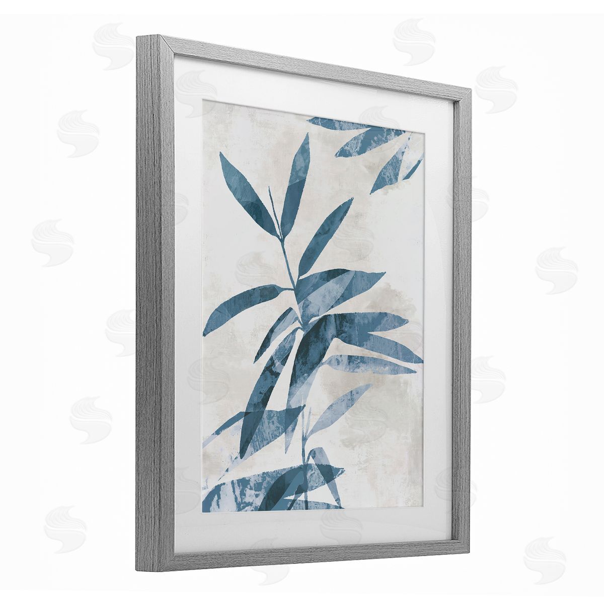 Aoibhne Hogan Blue Twilight Palm Leaves Canvas Wall Art Print
