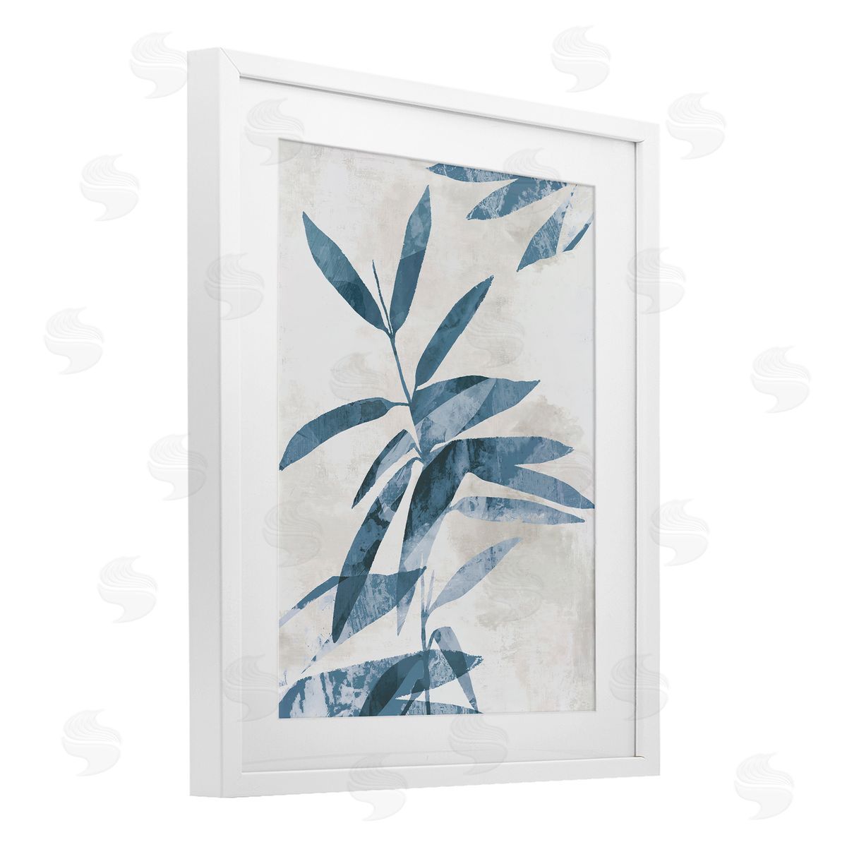 Aoibhne Hogan Blue Twilight Palm Leaves Canvas Wall Art Print