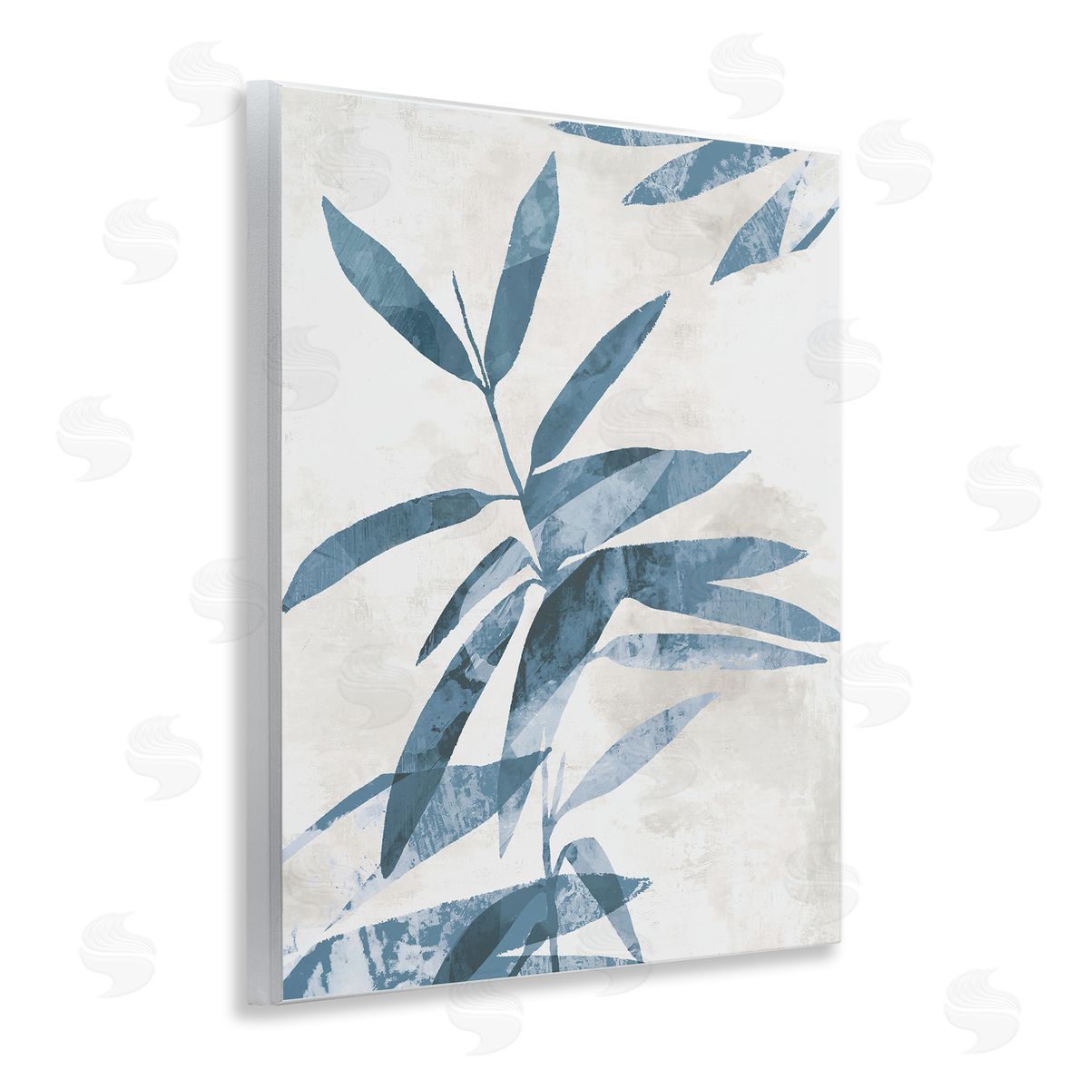 Aoibhne Hogan Blue Twilight Palm Leaves Canvas Wall Art Print