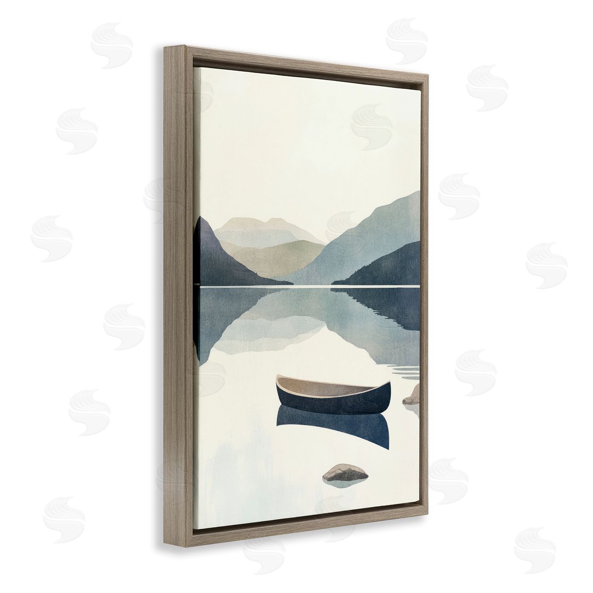 Mona Grace Silent Shore with Boat Canvas Wall Art Print