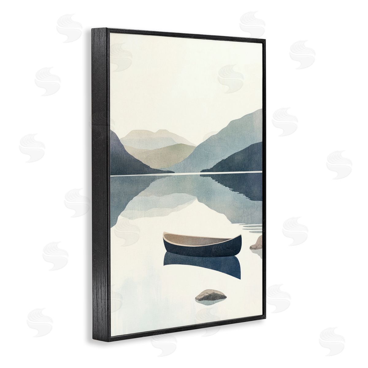 Mona Grace Silent Shore with Boat Canvas Wall Art Print