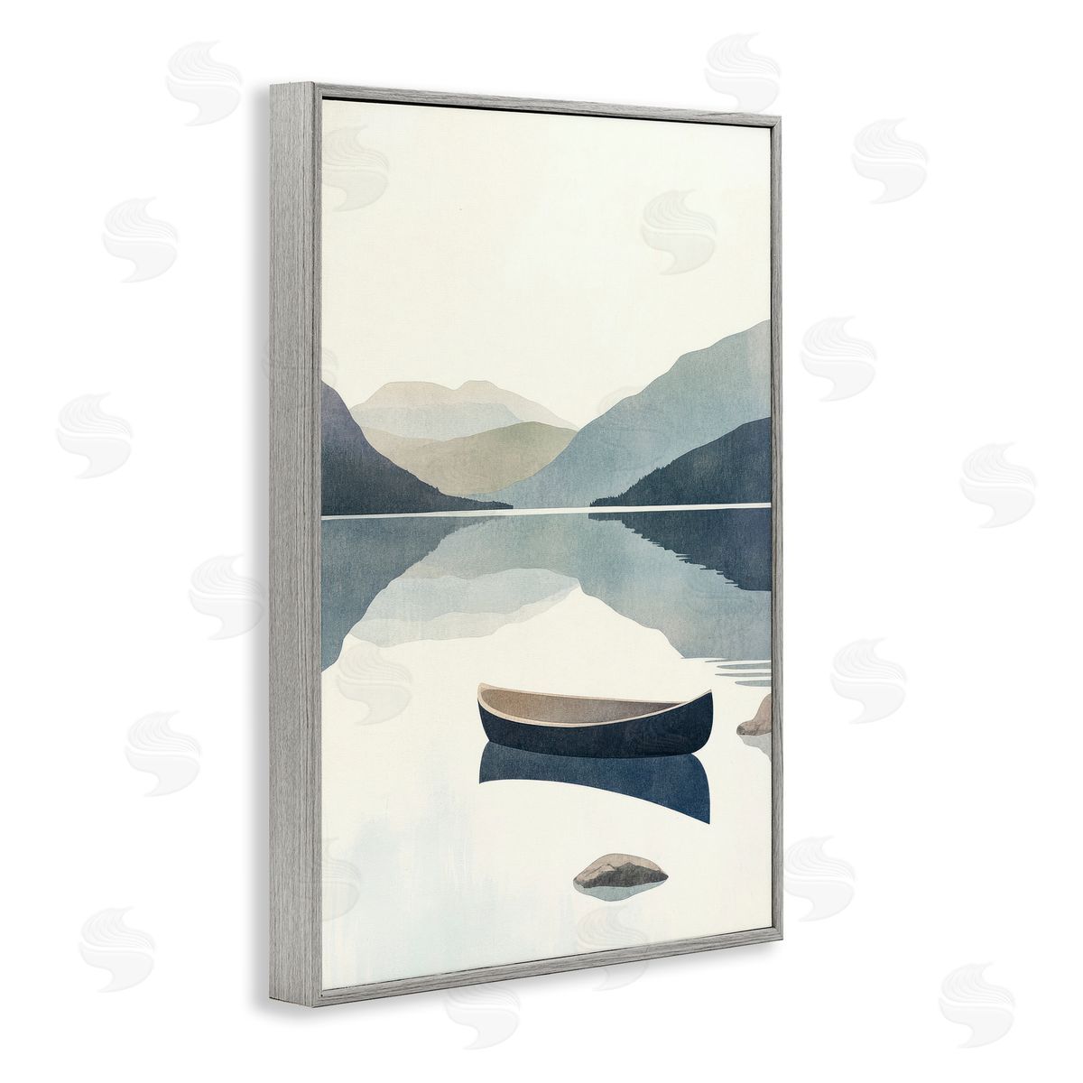 Mona Grace Silent Shore with Boat Canvas Wall Art Print