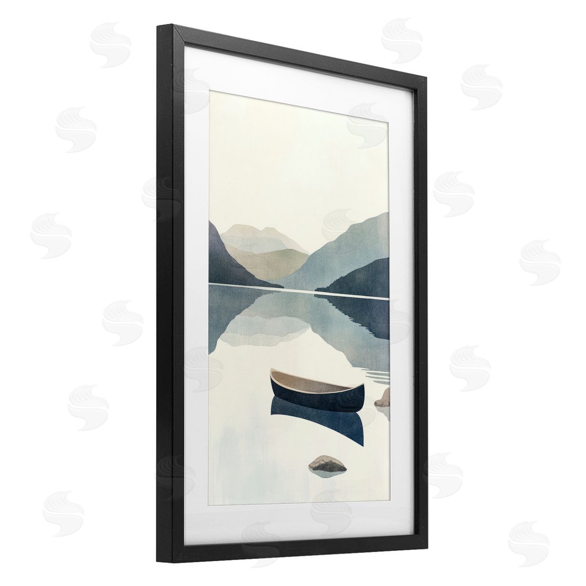 Mona Grace Silent Shore with Boat Canvas Wall Art Print
