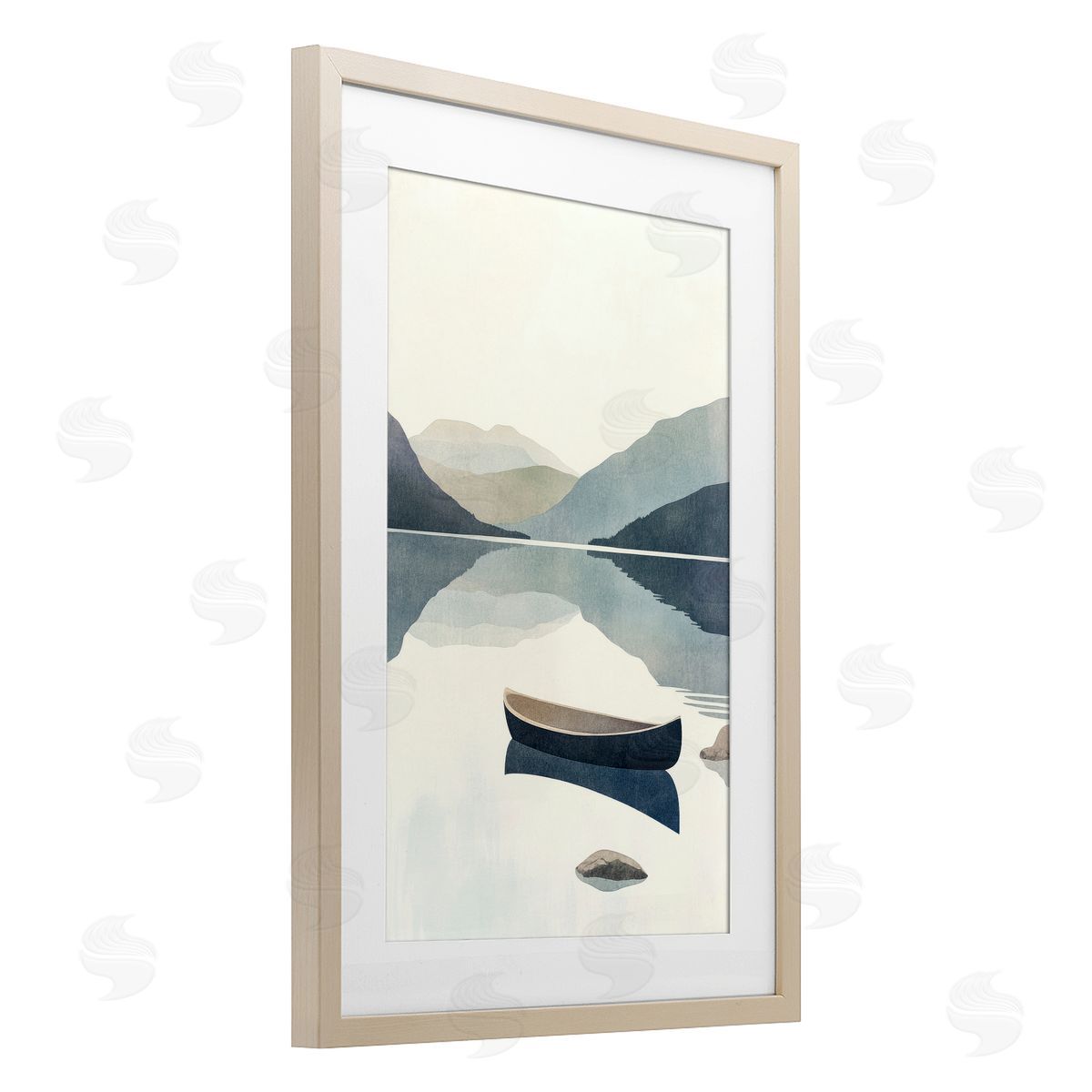 Mona Grace Silent Shore with Boat Canvas Wall Art Print