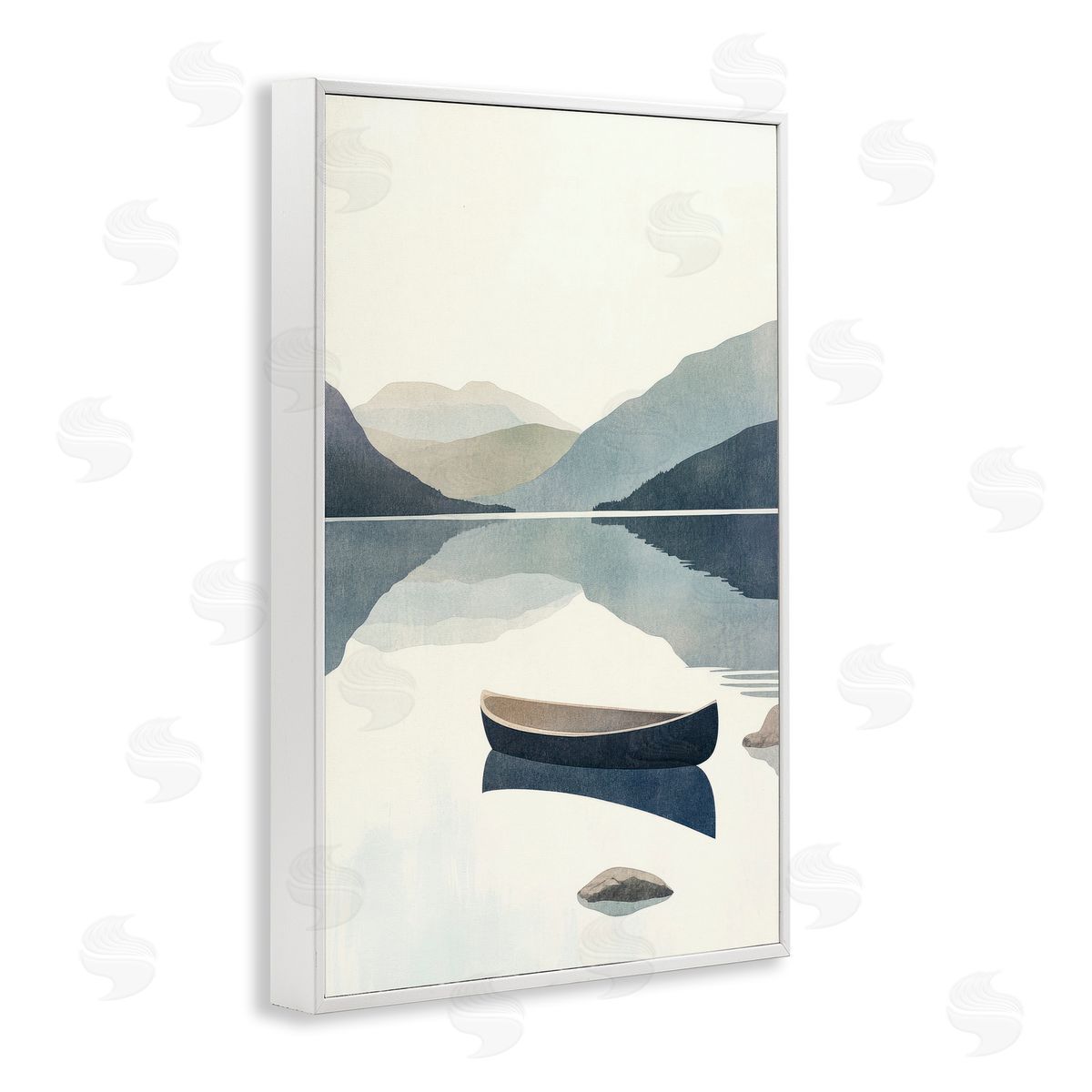 Mona Grace Silent Shore with Boat Canvas Wall Art Print