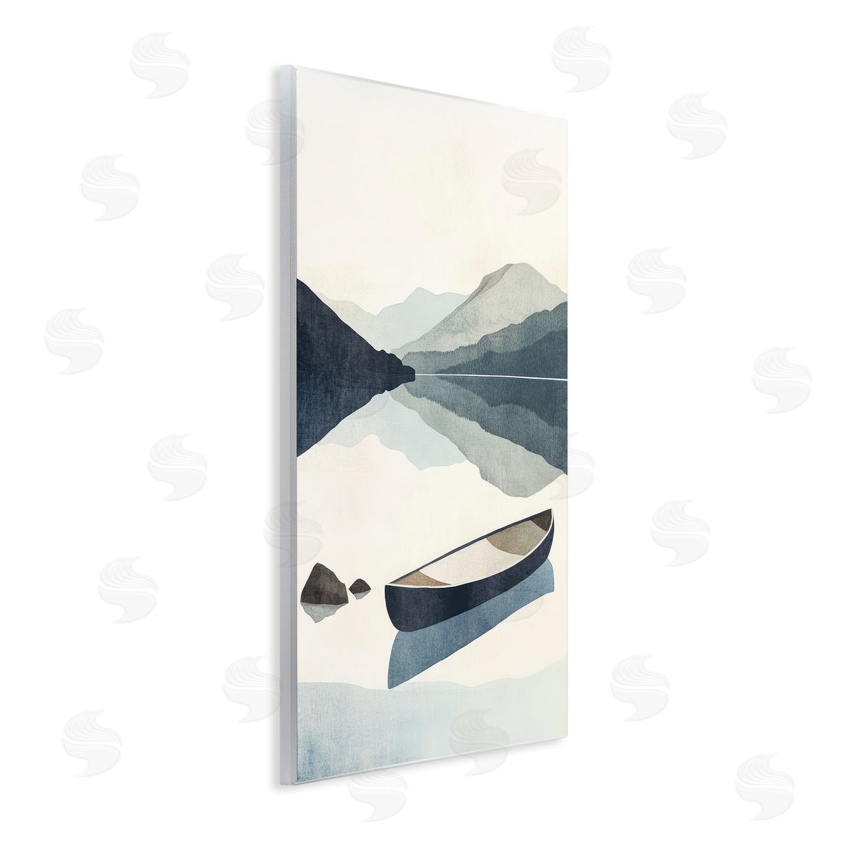 Mona Grace Silent Shore Canoe Canvas Wall Art Print