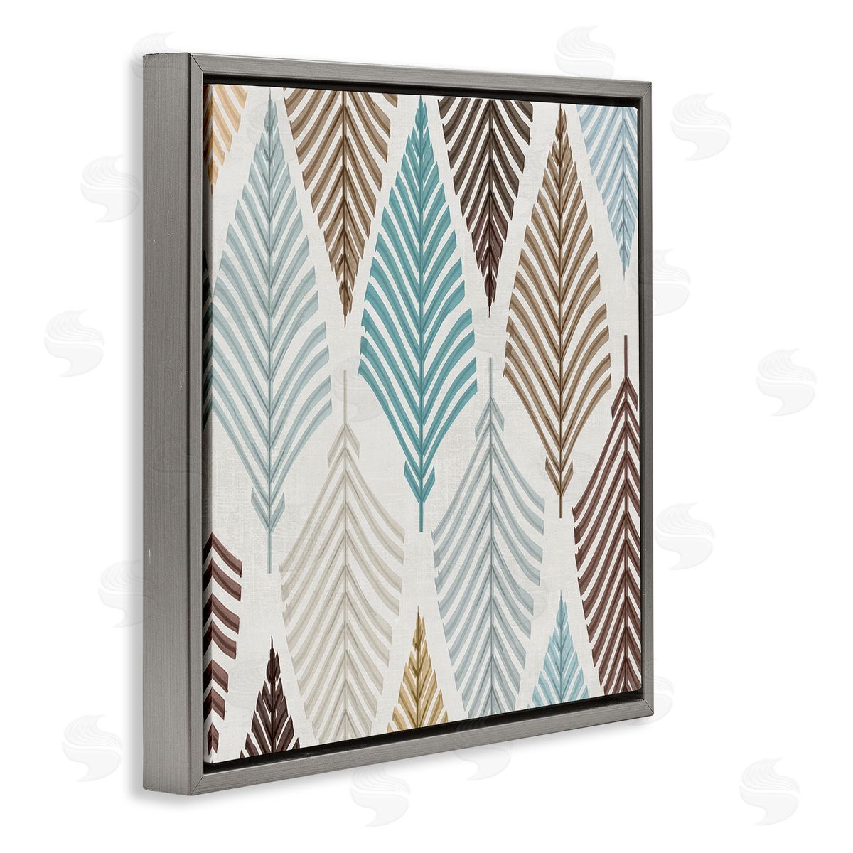 Eli Jones Leaf And Stem Pattern Canvas Wall Art Print
