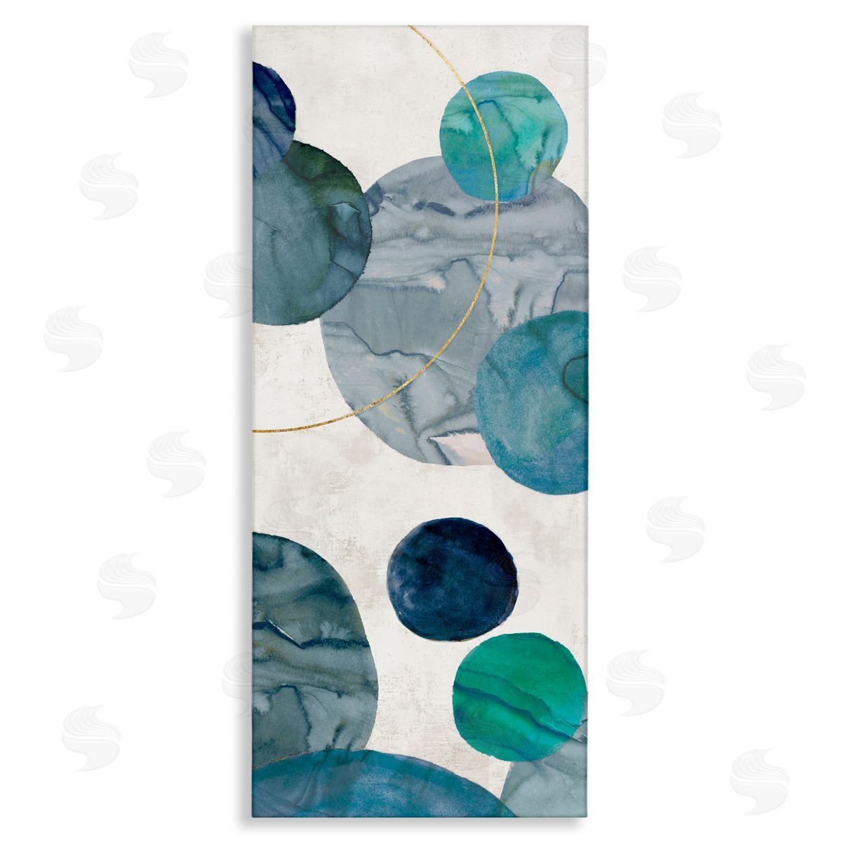 Jacob Q Pale Cool Tones Circles Canvas Wall Art Print