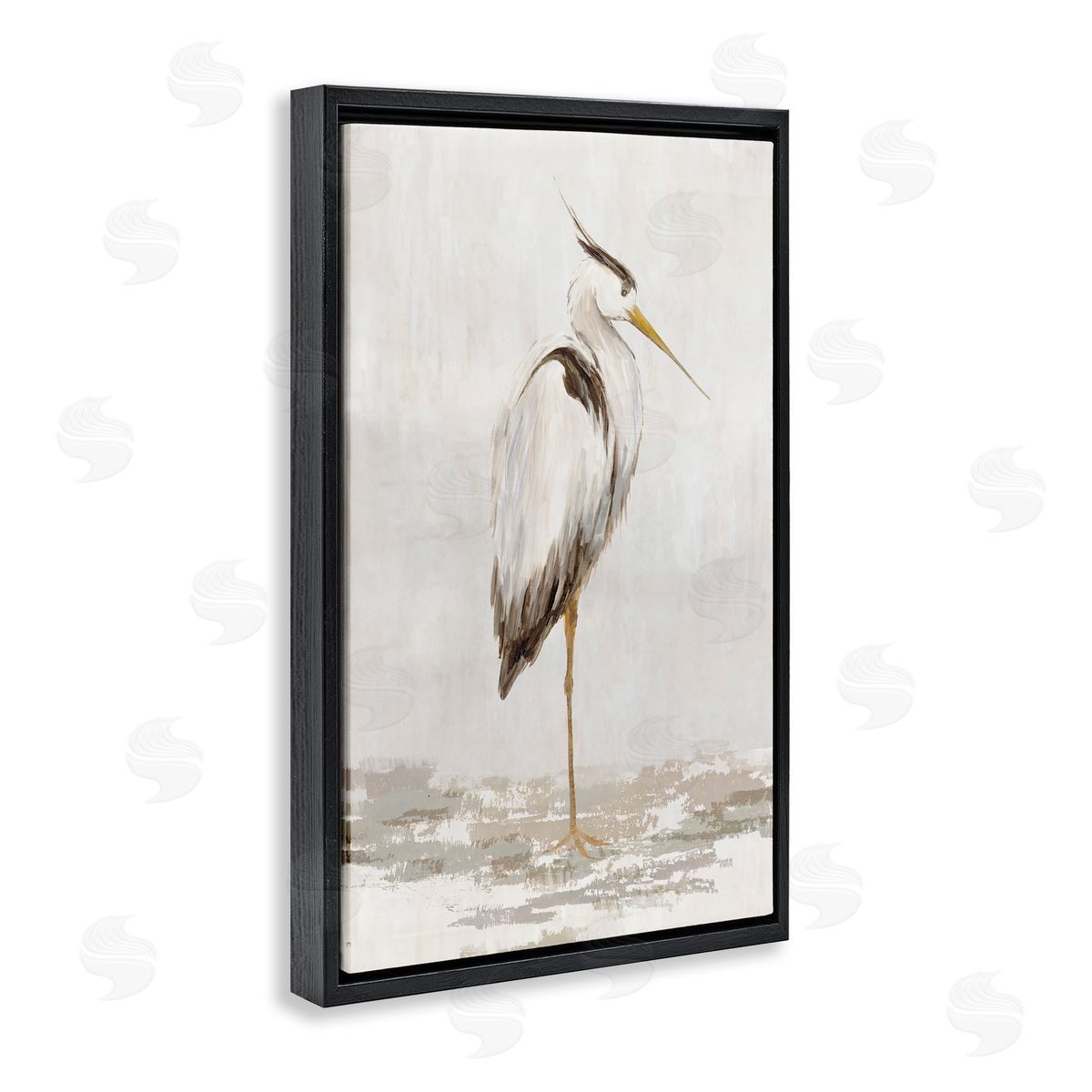 Hannah Dawson Serene Heron Balancing Canvas Wall Art Print