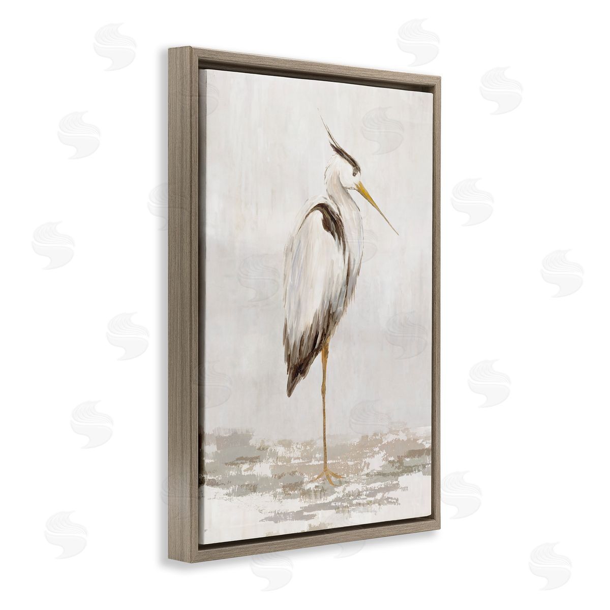 Hannah Dawson Serene Heron Balancing Canvas Wall Art Print