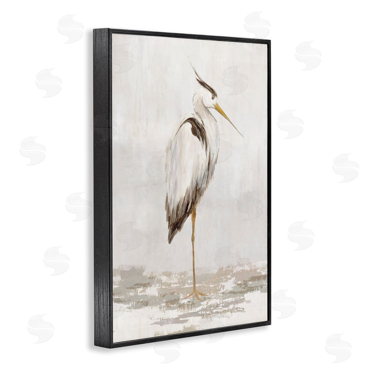Hannah Dawson Serene Heron Balancing Canvas Wall Art Print