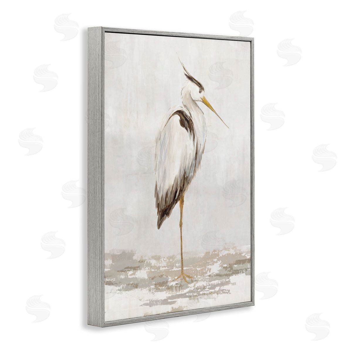 Hannah Dawson Serene Heron Balancing Canvas Wall Art Print