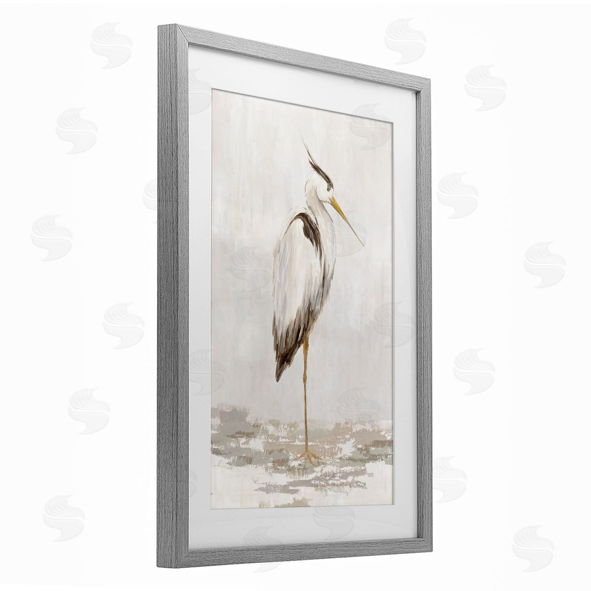 Hannah Dawson Serene Heron Balancing Canvas Wall Art Print
