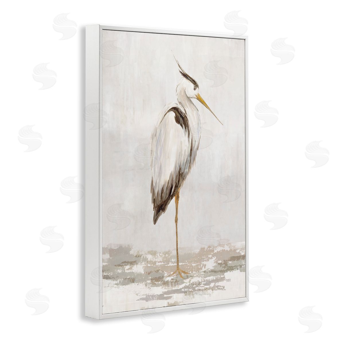 Hannah Dawson Serene Heron Balancing Canvas Wall Art Print