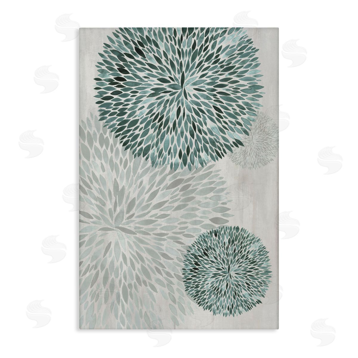 Hannah Dawson Circular Leafy Whirls Canvas Wall Art Print