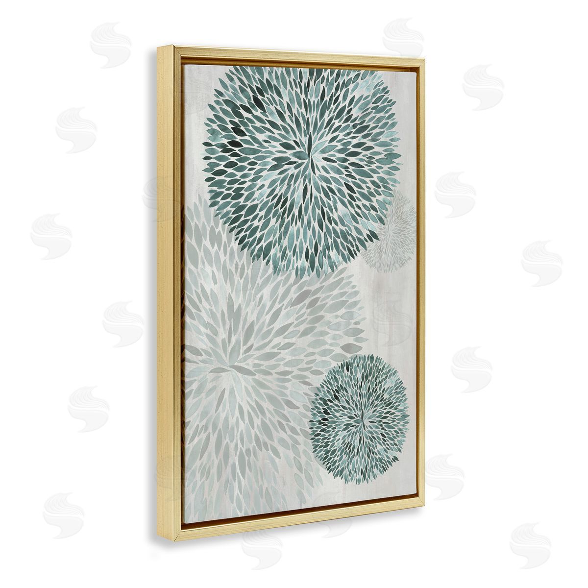 Hannah Dawson Circular Leafy Whirls Canvas Wall Art Print