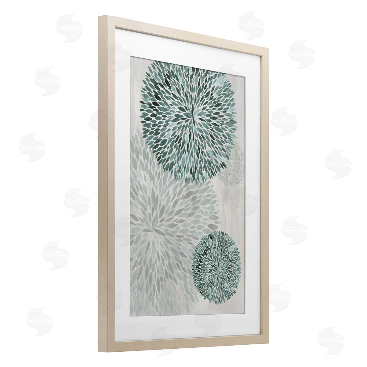 Hannah Dawson Circular Leafy Whirls Canvas Wall Art Print