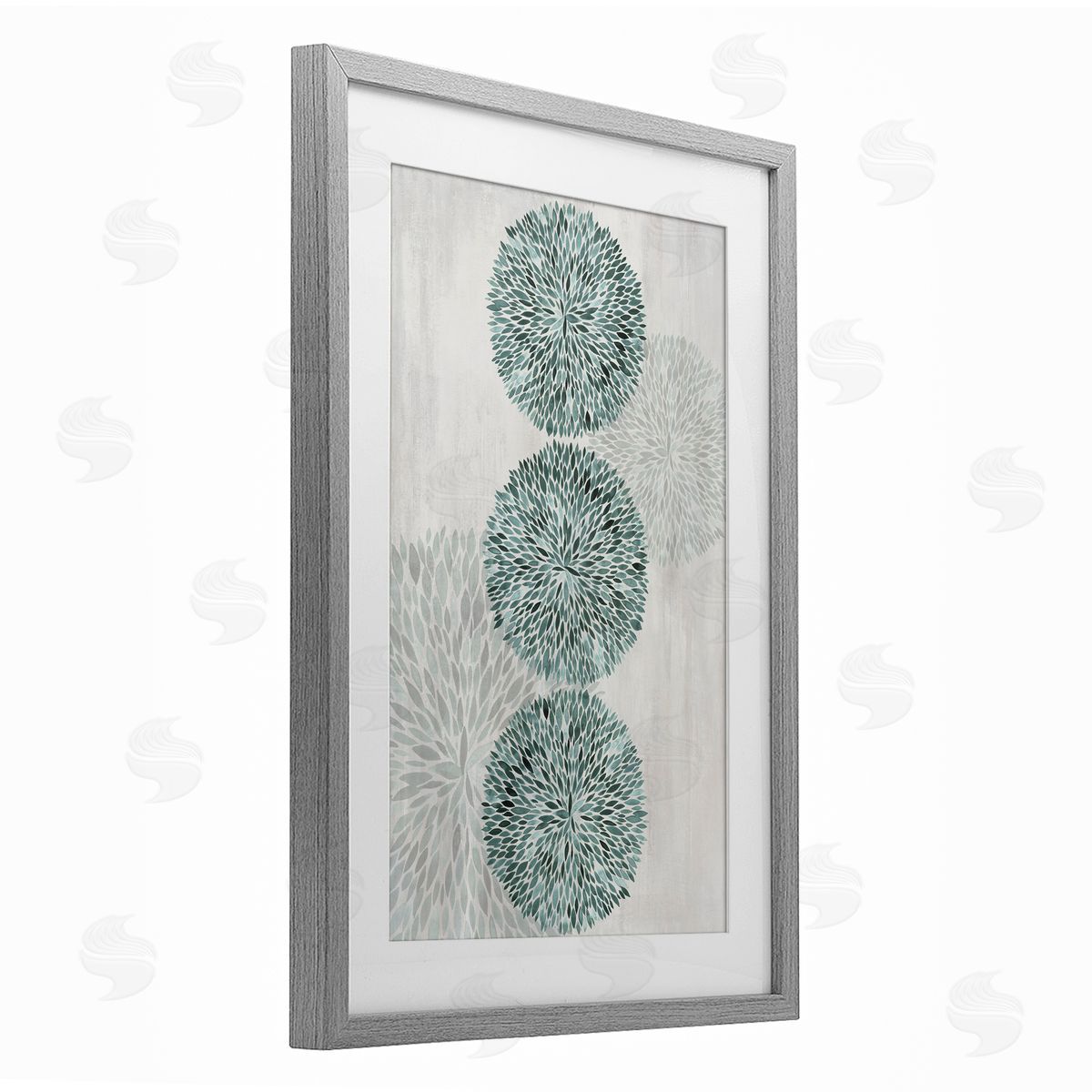 Hannah Dawson Round Leafy Whirl Canvas Wall Art Print