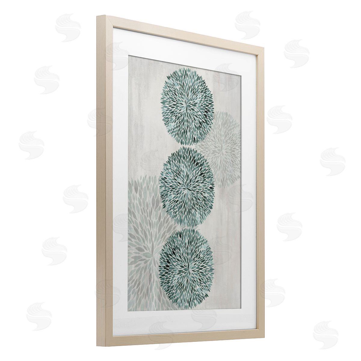 Hannah Dawson Round Leafy Whirl Canvas Wall Art Print