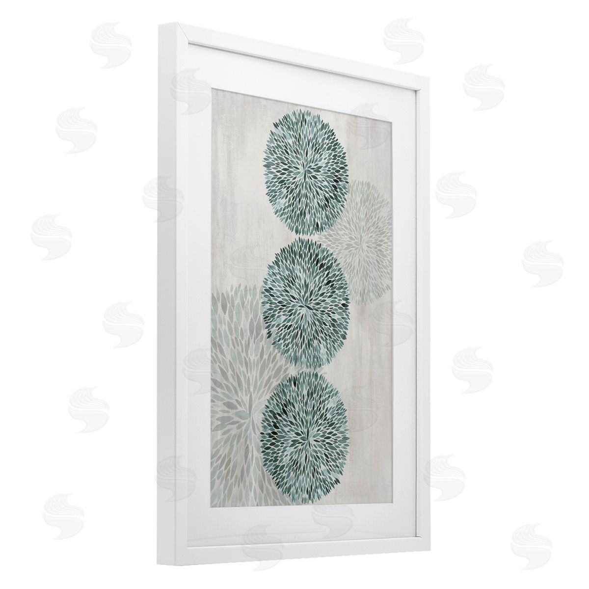 Hannah Dawson Round Leafy Whirl Canvas Wall Art Print