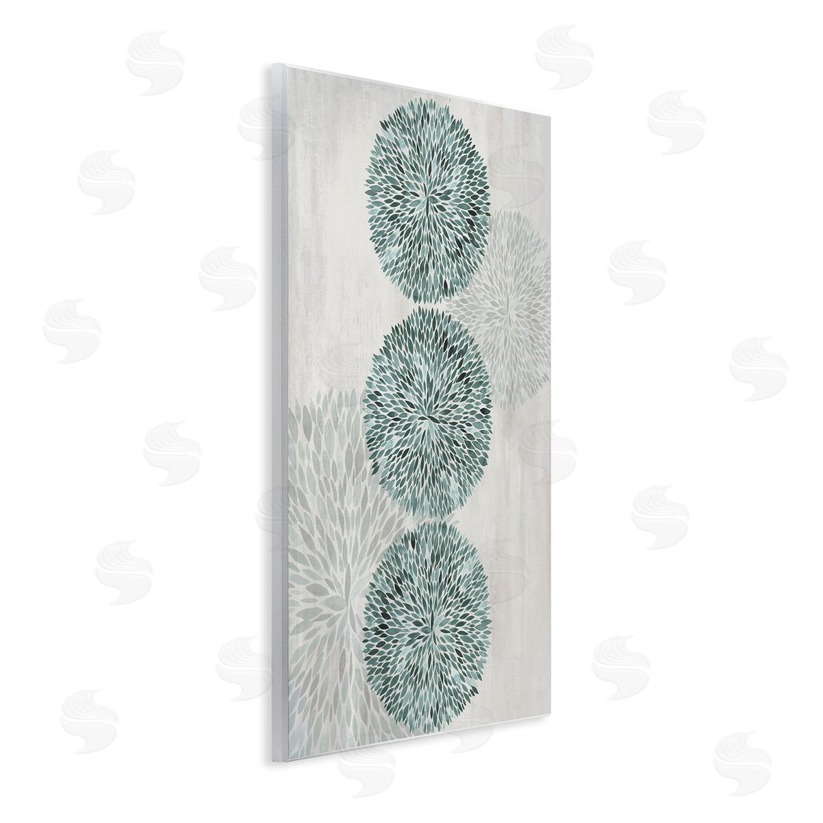 Hannah Dawson Round Leafy Whirl Canvas Wall Art Print