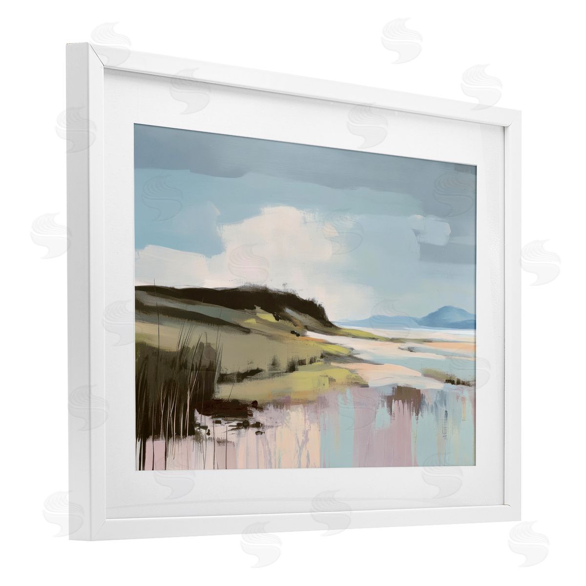 Elara Yasna Modern Verdant Waters Canvas Wall Art Print