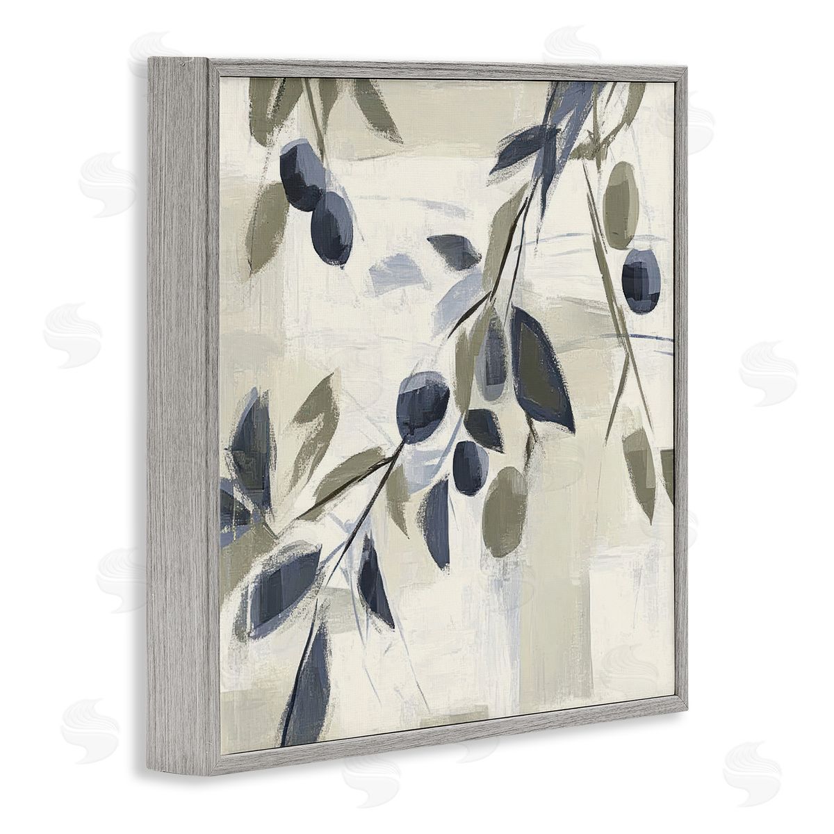 Mona Grace Soft Mediterranean Greenery Canvas Wall Art Print