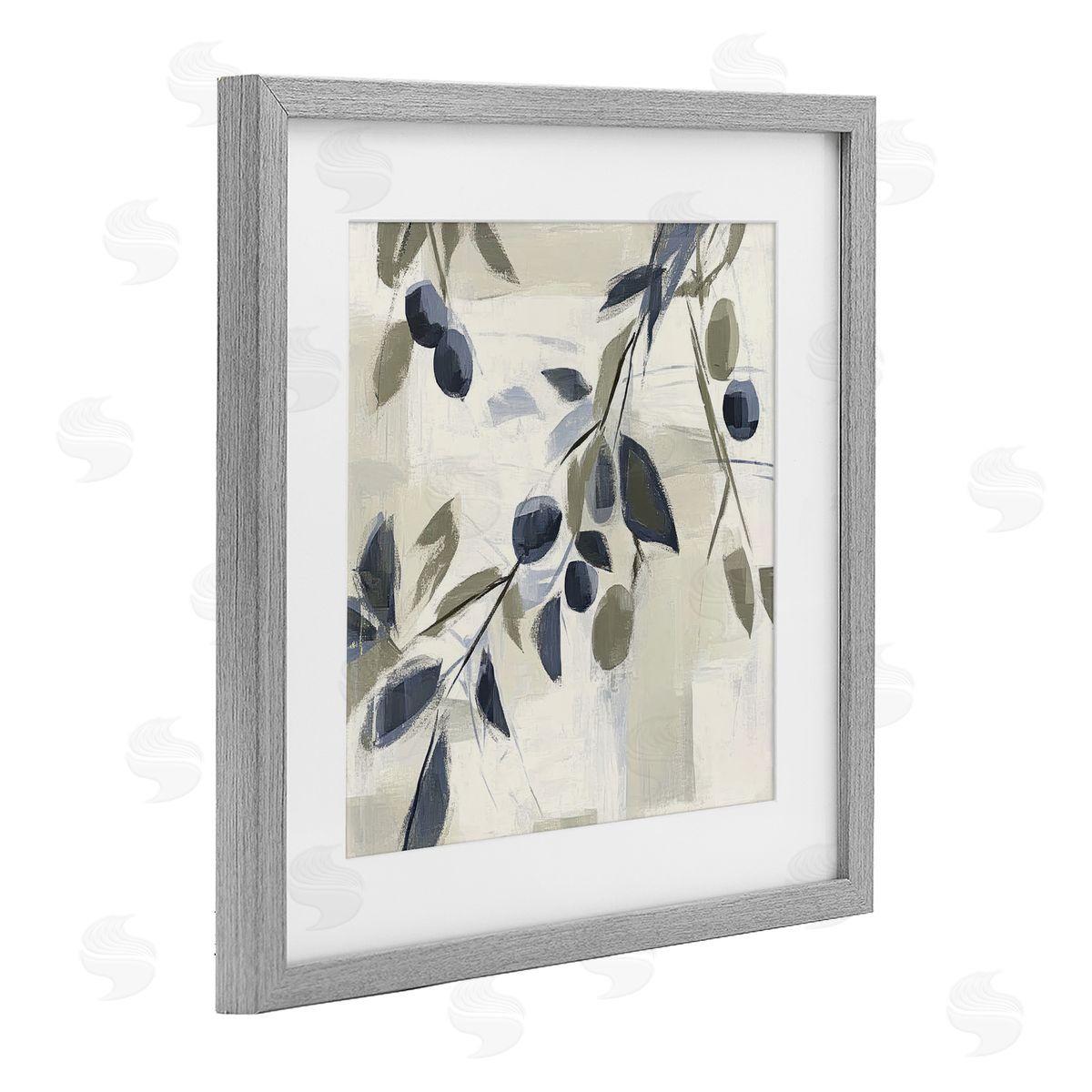 Mona Grace Soft Mediterranean Greenery Canvas Wall Art Print