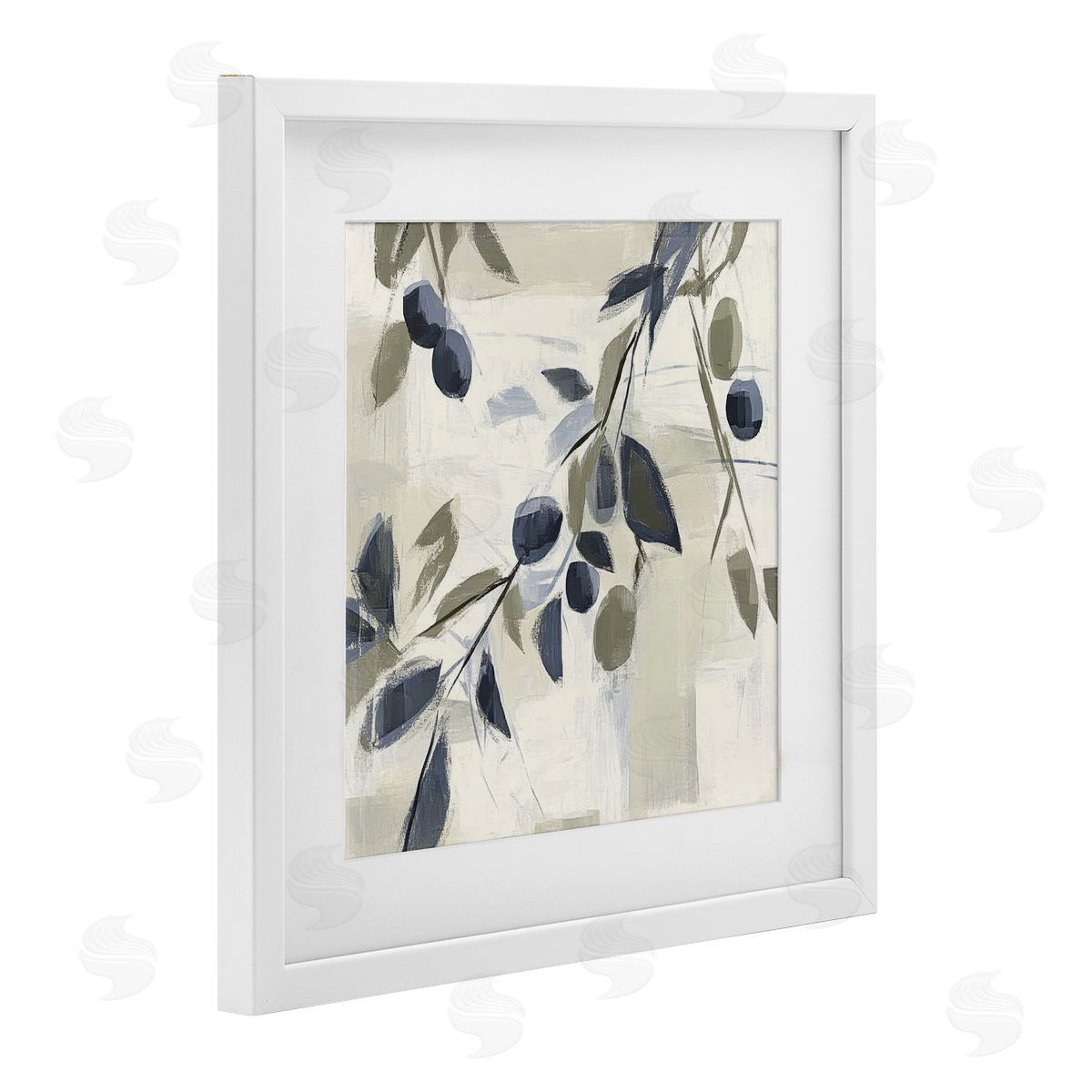 Mona Grace Soft Mediterranean Greenery Canvas Wall Art Print